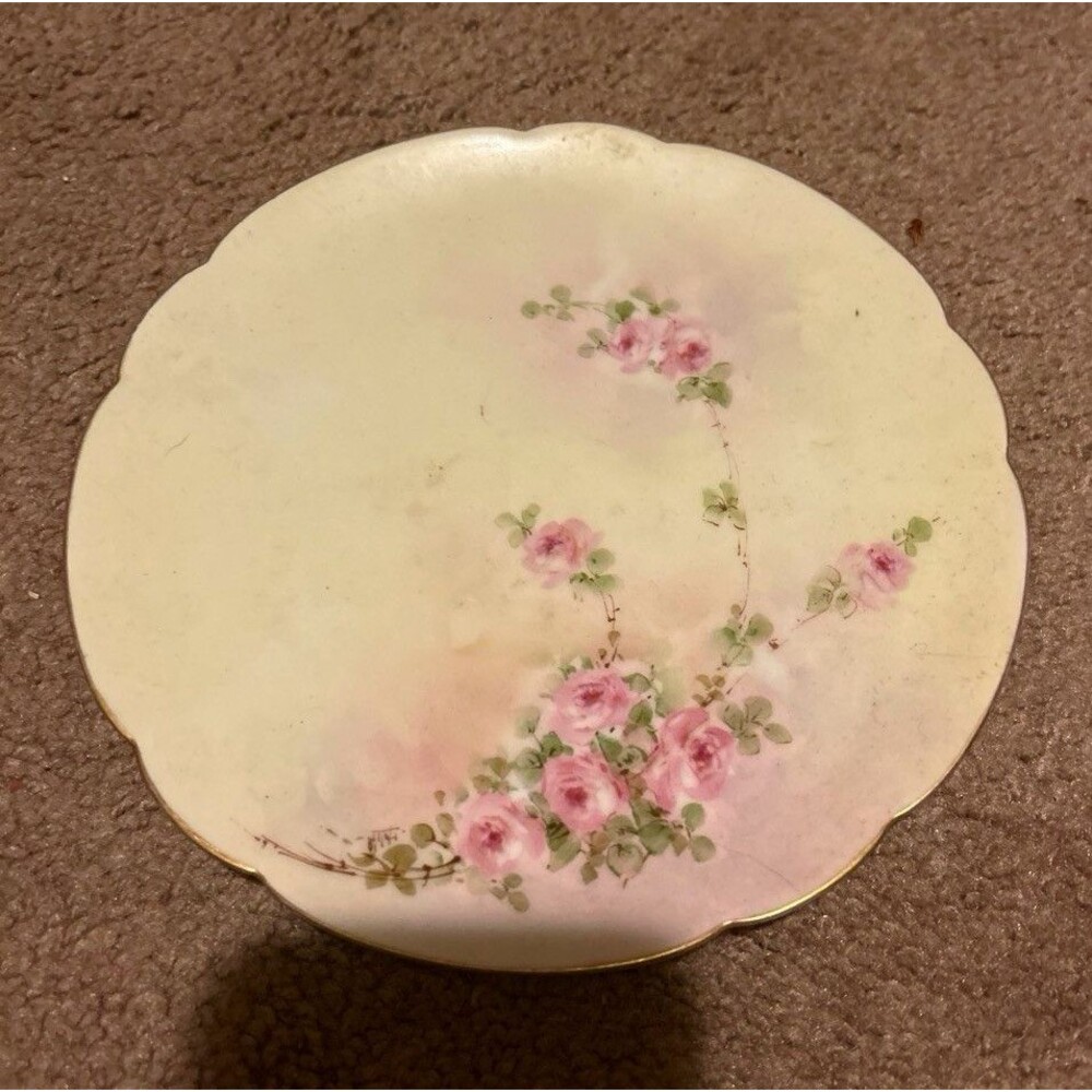 Favorite Bavaria Russelle Floral Pink Roses Scalloped Edge Porcelain Plate